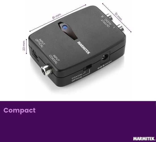 Marmitek Connect DA21 DAC converter - Audio converter - Digitaal naar analoog stereo audio — afbeelding 5