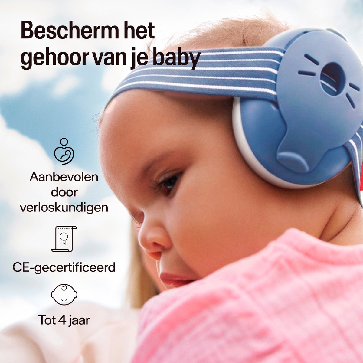 Alpine Muffy Baby Gehoorbescherming (12-36 Maanden) - Gecertificeerde Koptelefoon Baby - Verstelbare Oorbeschermers voor Baby en Peuter - 23 dB Demping - Denim – foto 2