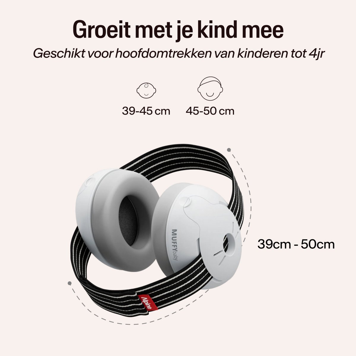 Alpine Muffy Baby Gehoorbescherming (12-36 Maanden) - Gecertificeerde Koptelefoon Baby - Verstelbare Oorbeschermers voor Baby en Peuter - 23 dB Demping - Zwart – foto 4