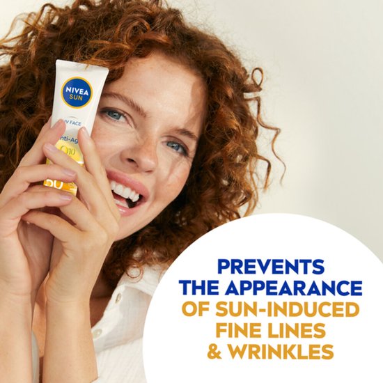 NIVEA SUN UV Anti-Age Q10 Zonnebrand Gezicht - SPF 50 - Zonnebrandcreme - Anti Rimpel Zonnecrème - 50 ml