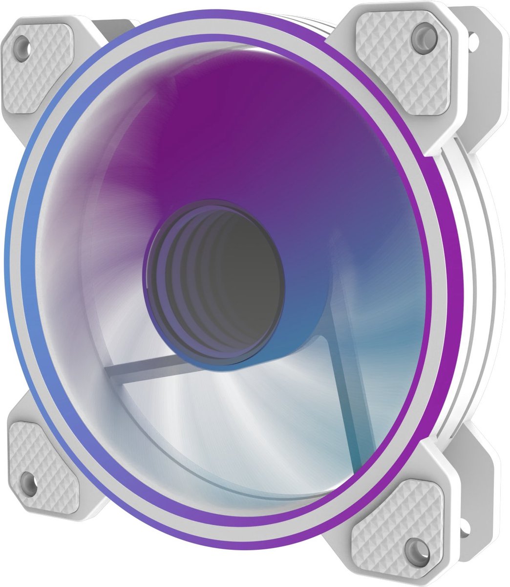 PREYON Eagle Eye 120 PWM ARGB White - 120mm Case Fan - Mirror Effect - 1800 RPM - Koeling - Wit
