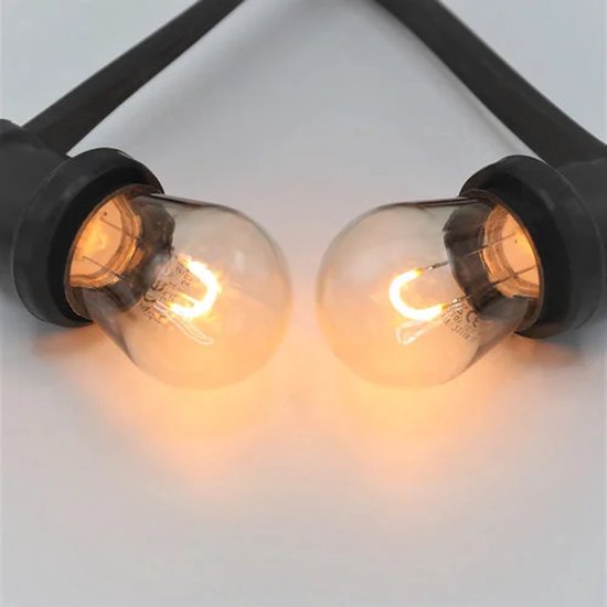 Guirlande lumineuse d'extérieur LumenXL 15 mètres 30 luminaires - Ampoules LED à filament en U 1 watt 2650 K - Variateur IP44
