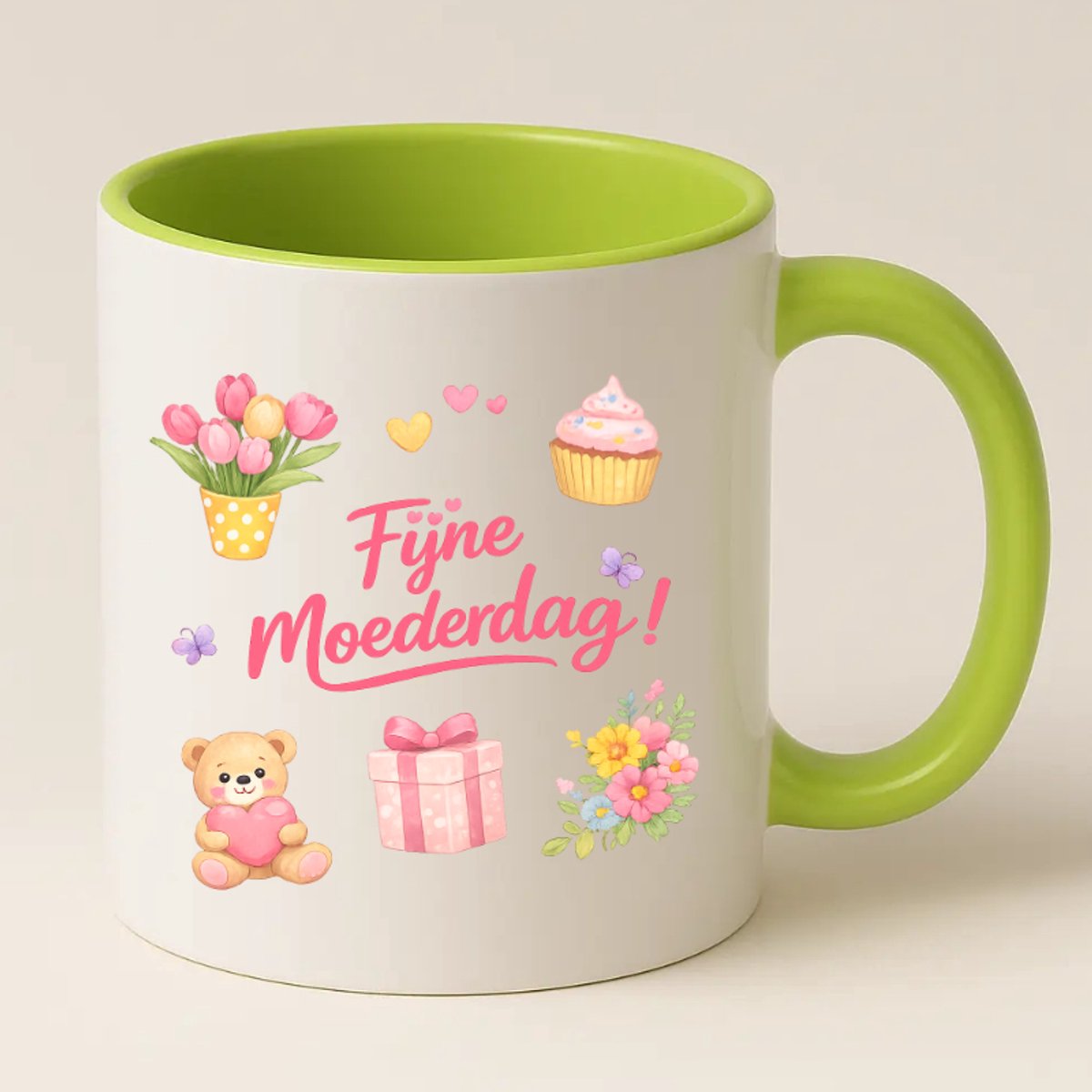 Fijne Moederdag Mok (Groen) - Cadeau voor Moederdag - Mama Cadeau - Moederdag Geschenk