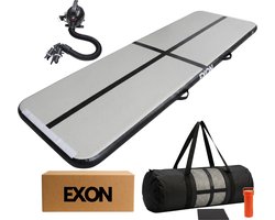 Exon® AirTrack Pro 300x100x10 CM - Gymmat - Turnmat - Speelmat - Sporten & Spelen - Buiten & Binnen - Turnen - Waterproof - Incl. Pomp - Zwart