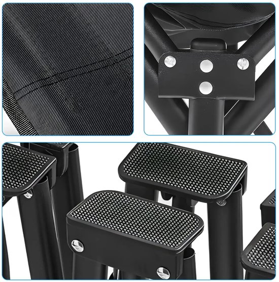 Campingbed inklapbaar met matras - 190x71x37 cm - Opvouwbaar veldbed - Logeerbed - Max 200 kg - Inclusief draagtas - Grijs van Merkloos — afbeelding 3