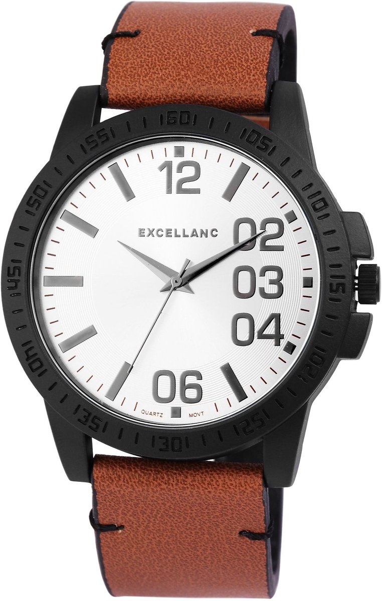 EXCELLANC Herenhorloge van imitatieleer 295072500186 Excellanc herenhorloge imitatieleer, bruin