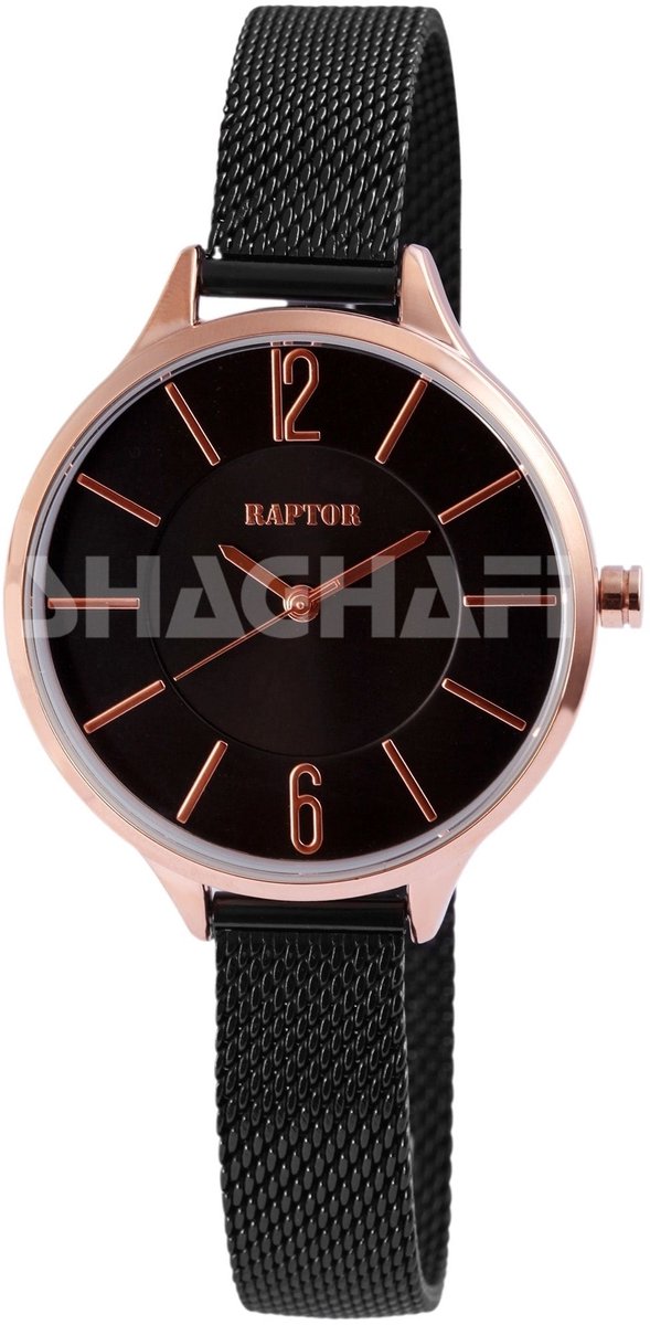 Raptor dameshorloge roestvrij staal Tamlyn Raptor dameshorloge met roestvrijstalen meshband