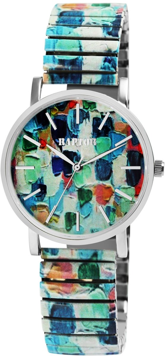 Raptor Herenhorloge siliconen JW20204 met echte leren band, 5ATM, basic, modern, zakelijk