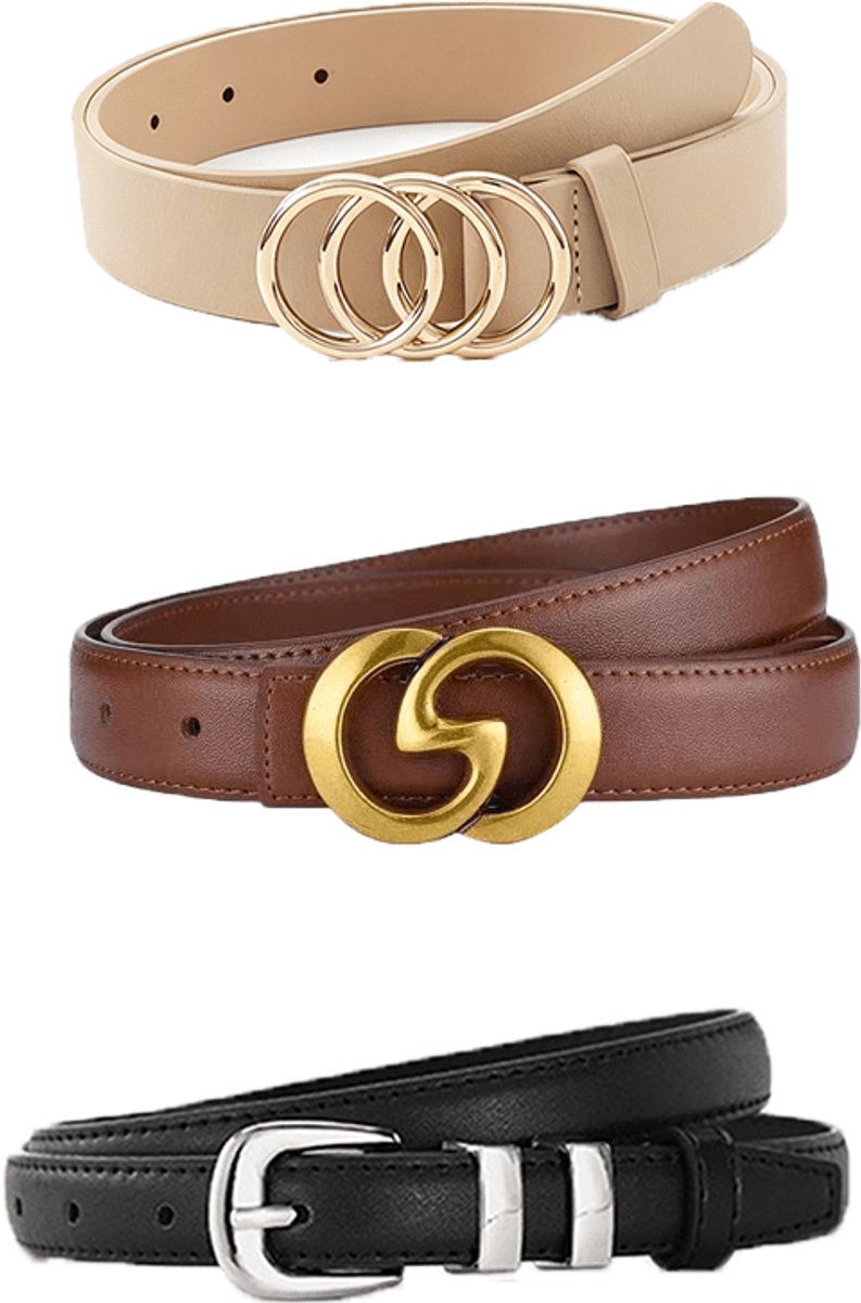 Fashion Belt, Small Waist Belt, 3-Piece Set, Decorative Waist Belt, Small Waist Belt, Matches Dresses and Jeans, Fashion Belt, Women's Pin Buckle Belt