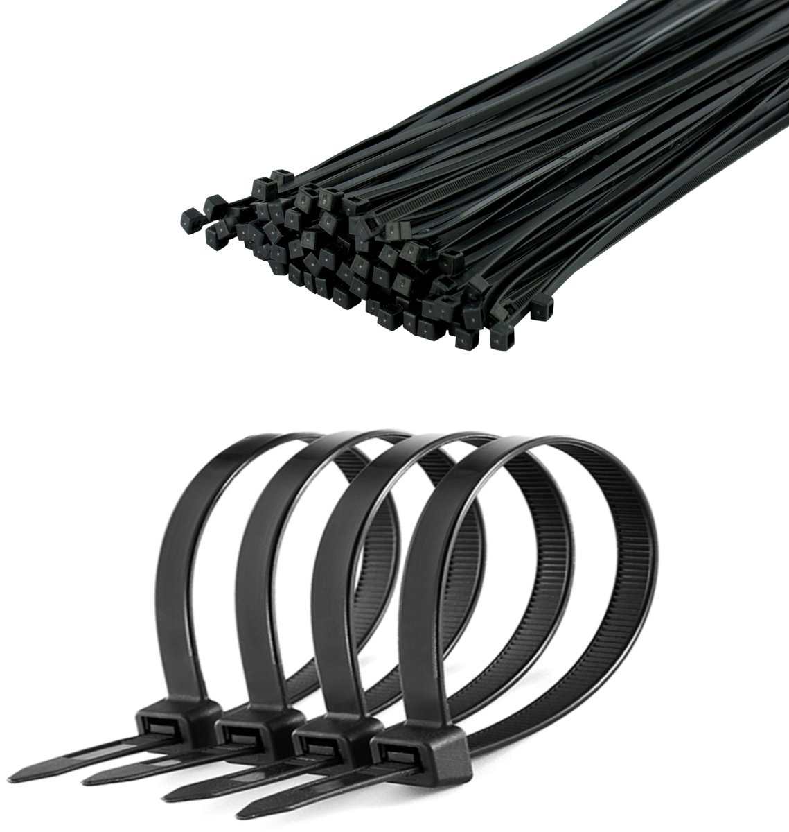 Cabletech - Nylon Kabelbinders - 4,8 mm x 30 cm - Zwart - 50 stuks