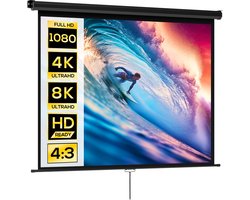 HOMCOM projectiescherm - kunststof - 181x8x138cm - zwart