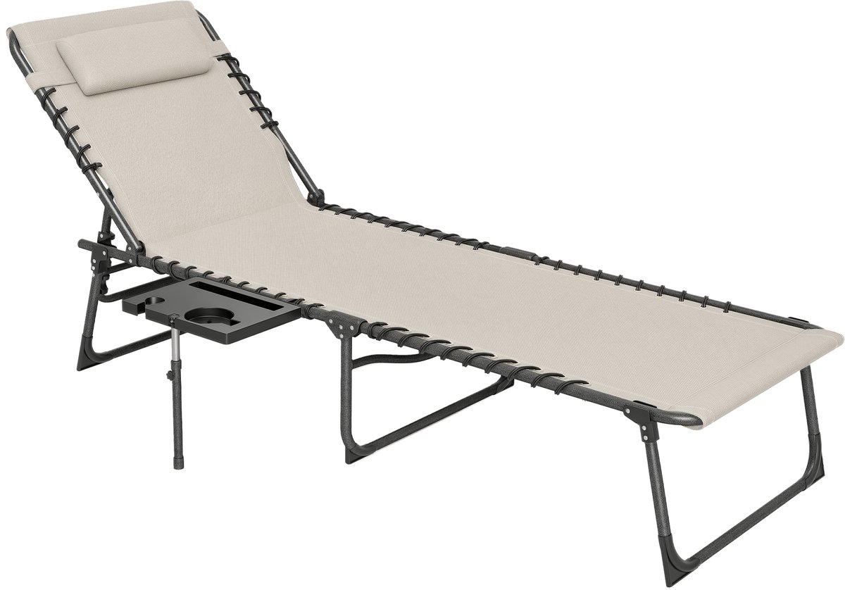 Outsunny-Sun Lounger-Oxford-60x190x31cm-Crème