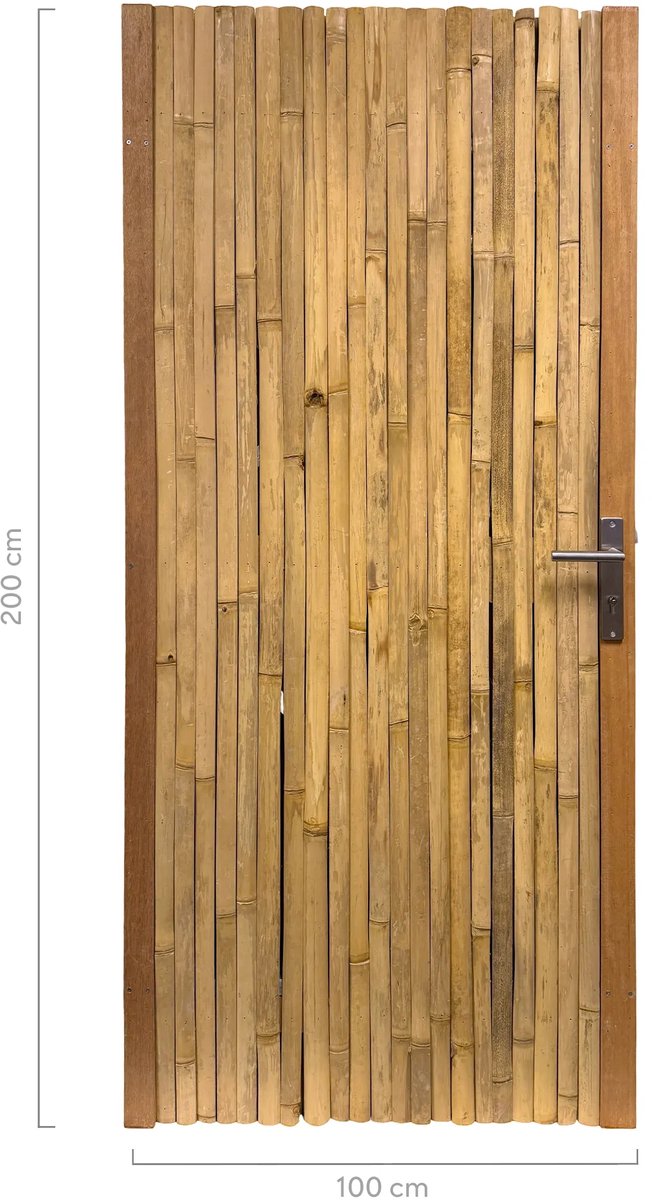Masters of Bamboo® Bamboe Tuindeur Budget - 100 x 200 cm - Naturel - Linksdraaiend - Tuinp