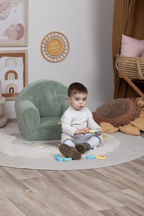 Kinderzetel Corduroy Leger Groen - Velvet - Kinderfauteuil Ribstof - Kinderbank Superzacht - Kindersofa - Kinder fauteuil Ribfluweel- Kinderzeteljes peuters - Kinder zetel - Kinderstoel - kinderfauteuils - Gomoor — afbeelding 2