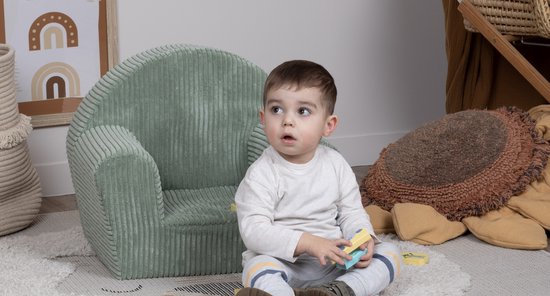 Kinderzetel Corduroy Leger Groen - Velvet - Kinderfauteuil Ribstof - Kinderbank Superzacht - Kindersofa - Kinder fauteuil Ribfluweel- Kinderzeteljes peuters - Kinder zetel - Kinderstoel - kinderfauteuils - Gomoor — afbeelding 3