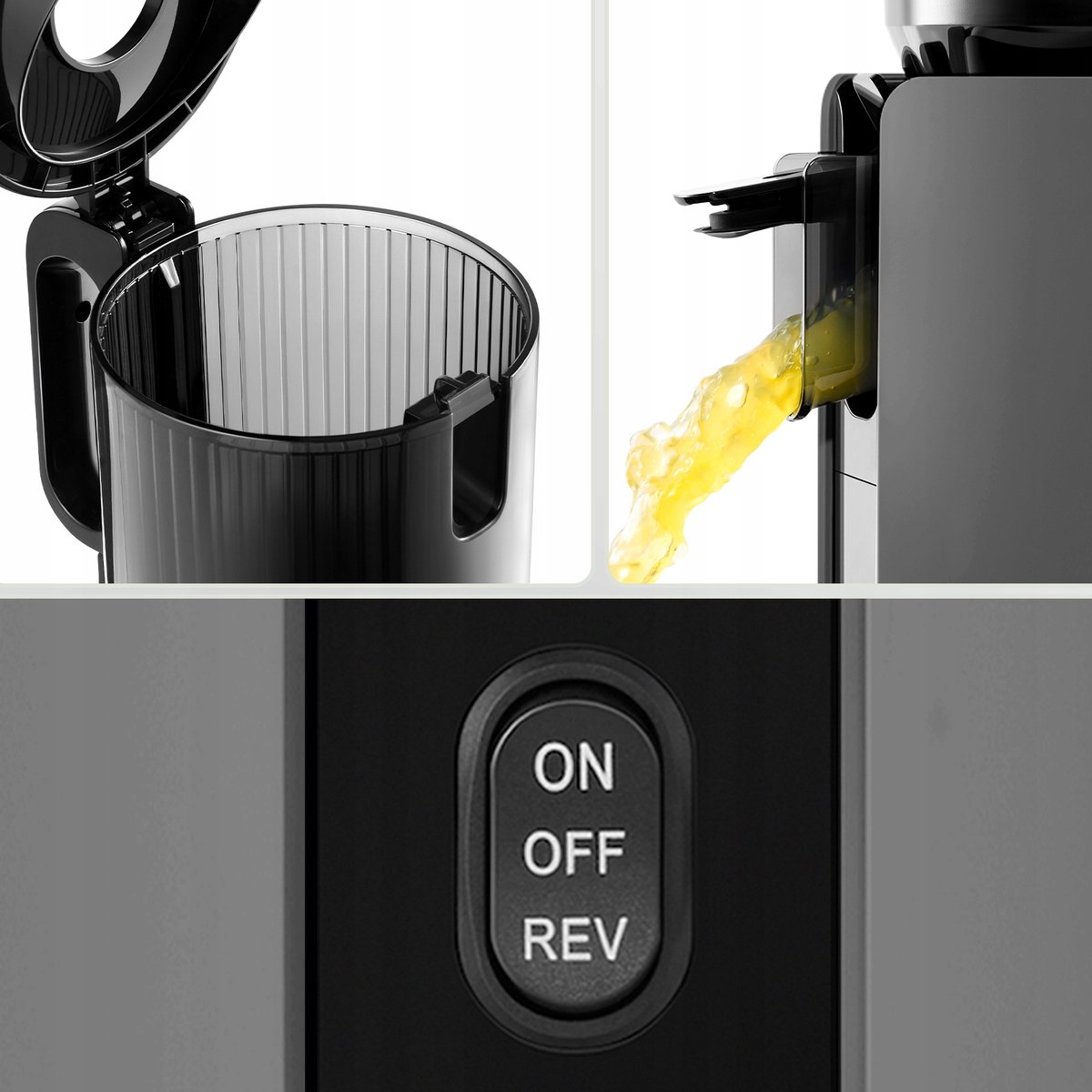 Ventray MAX120 Slowjuicer - Koudpers Juicer - Stil - Hoog Saprendement - Zwart thumbnail 4