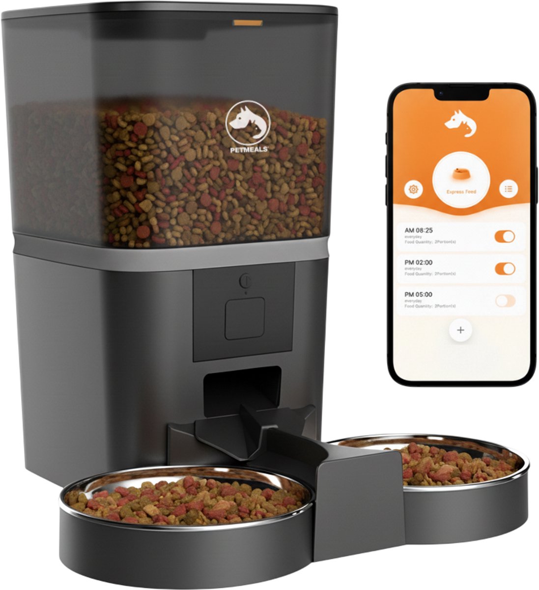 PetMeals Automatische Voerbak 6L Zwart met App