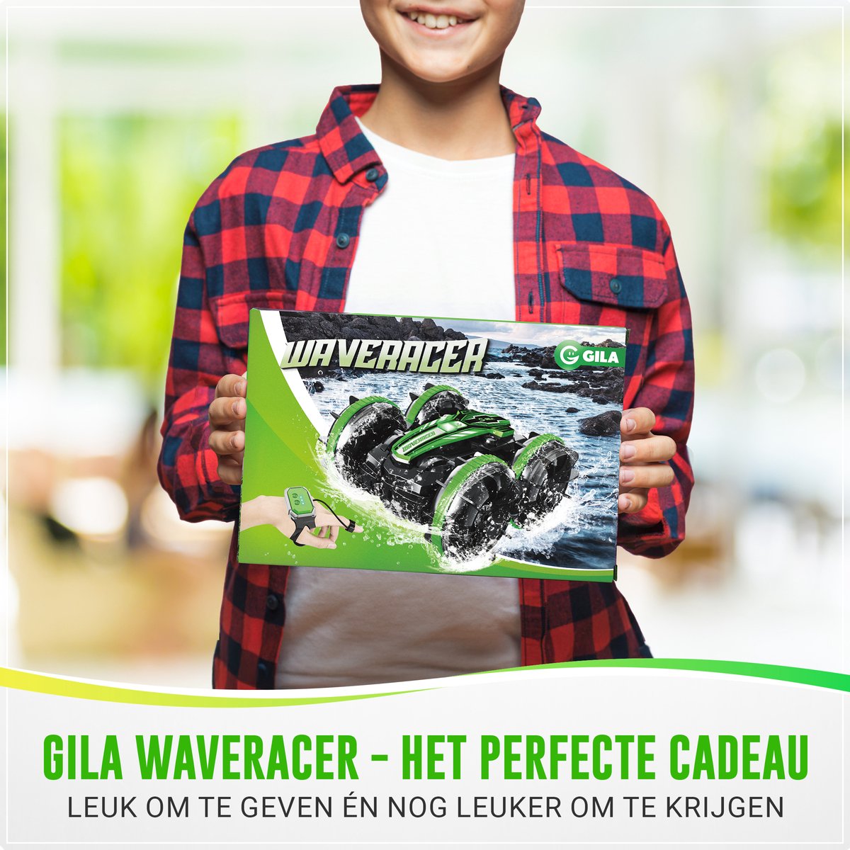 GILA Bestuurbare Auto All-Terrain - RC Auto met 2 Accu's - Waterdicht - Speelgoed Autos Jongens - Buitenspeelgoed - Race Car/Boot Land & Water - 1,5u Speelplezier - Radiografisch — afbeelding 7