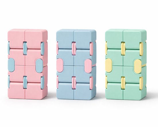3 Pièces - Fidget cube - Infinity cube - Fidget Toys - Cube anti-stress - Adultes - Enfants - Pastel