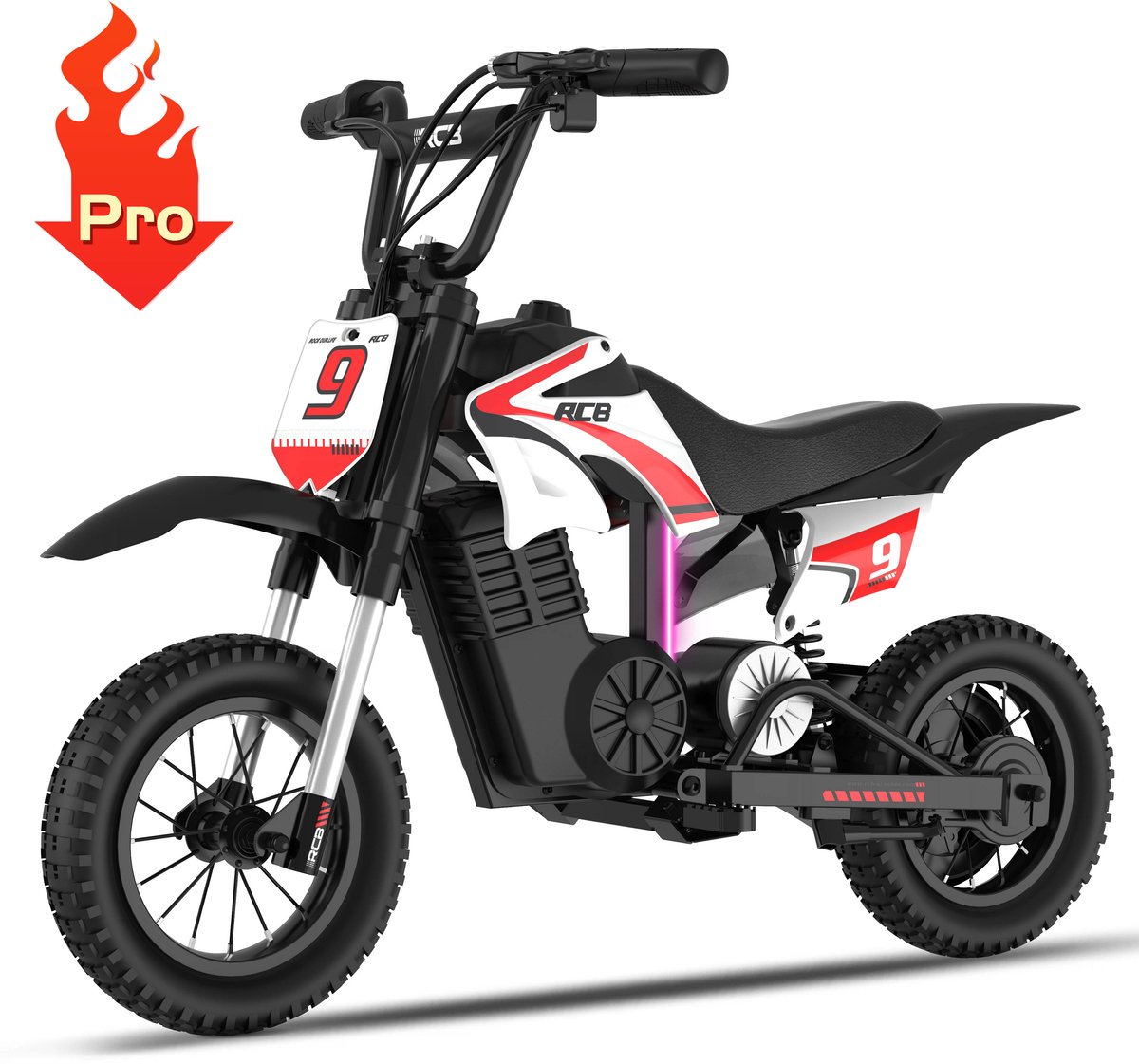RCB 36V Elektrische Crossmotor (5-10 jaar) - 350W elektrische kindermotor - 3 Versnellingen-Max 25 km/u -Rood