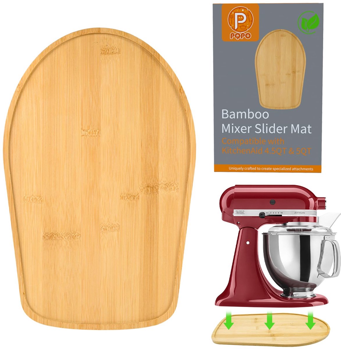 Bamboe Mixer Slider - Eenvoudig te Verplaatsen - Geschikt voor 4,5/5 Liter Keukenmixers