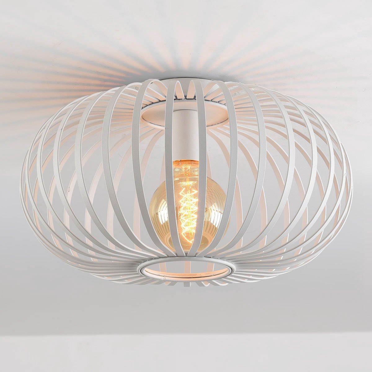 1-lichts plafondlamp Fiore - wit
