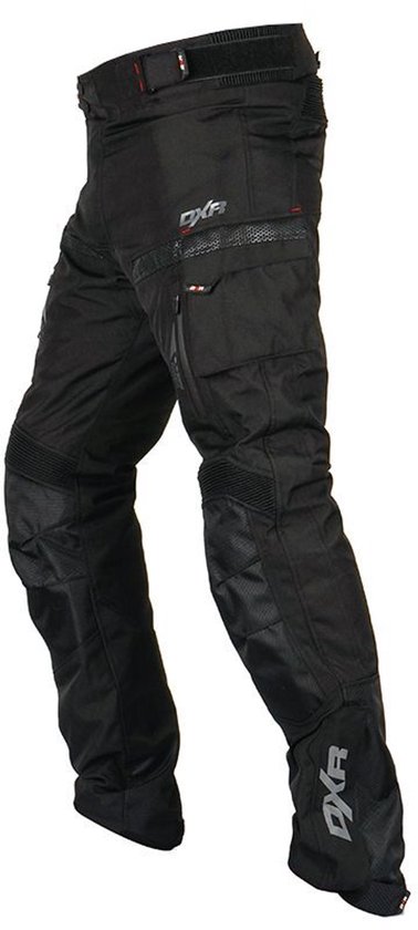 Pantalon de moto DXR noir pour homme, sur mannequin.
