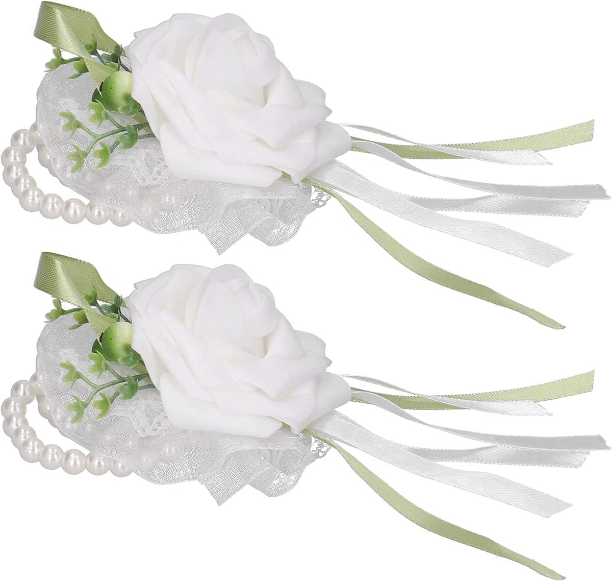 Polsbloem Set - Bruiloft Accessoires - Feestelijke Decoratie - Realistisch Schuim Materiaal - Circa 33 Gram