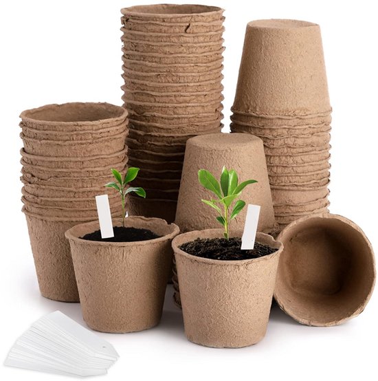50 Stuks Kweekpotjes - Afbreekbare Stekpotjes - Geen Gaten - Geschikt Voor Planten -...