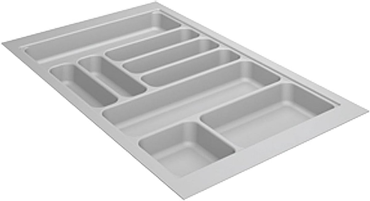 Bestekbak zilvergrijs 900 x 520 x 55 mm voor schuifladen
