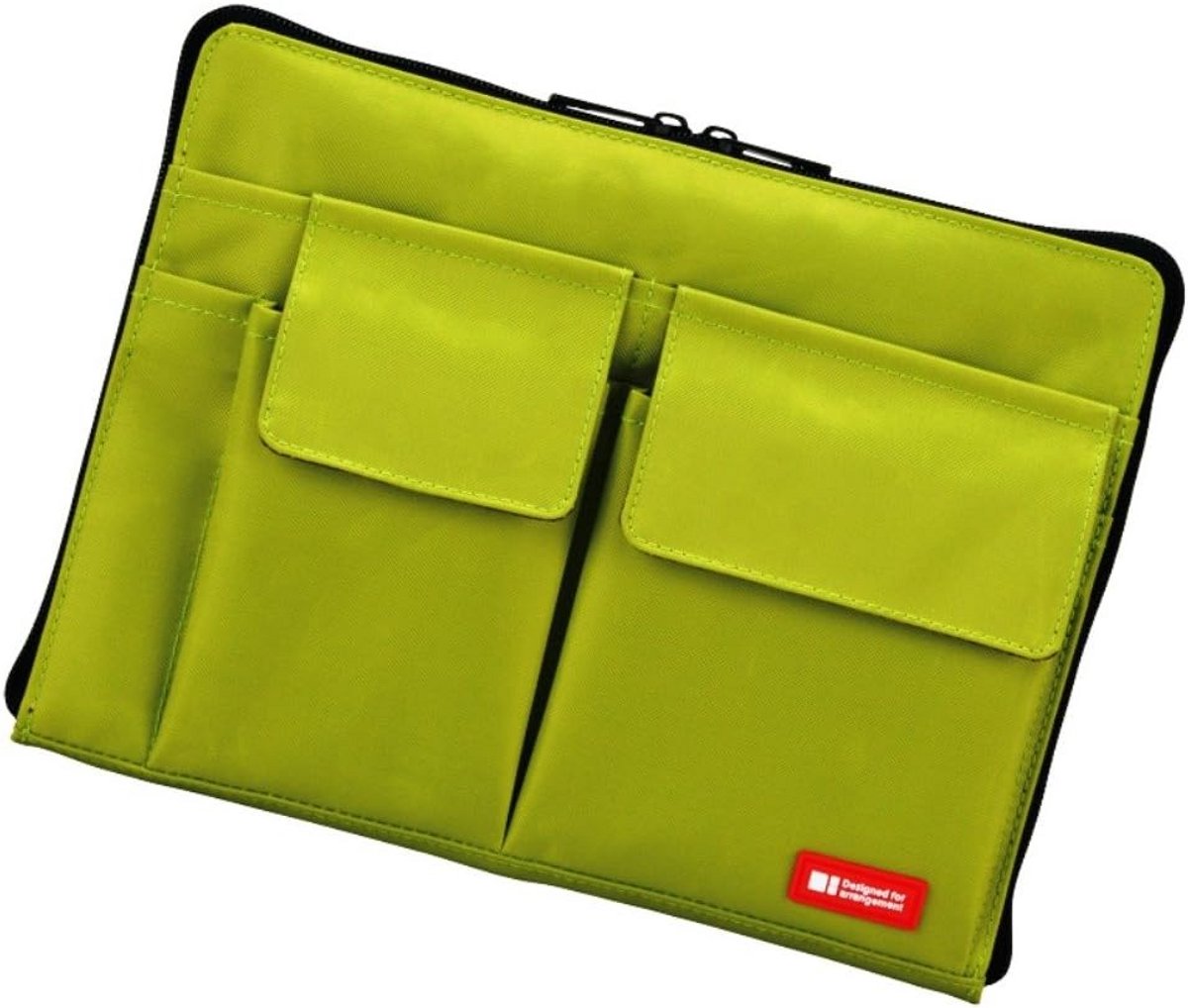 Laptop tas organizer met vakken voor 17 inch laptop en tablet - Geelgroen