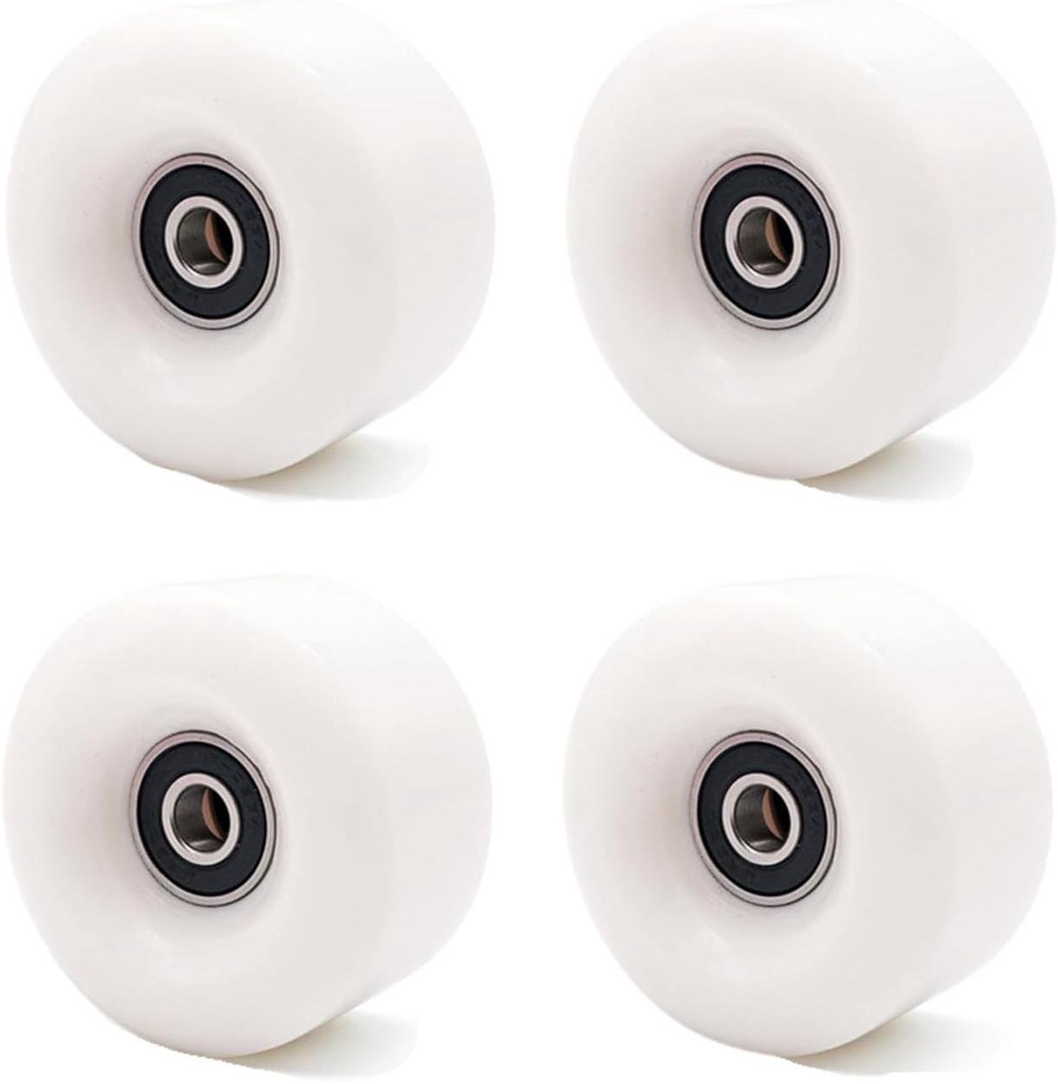 Dubbele Rij Rolschaats Accessoires Set van 4 Vervanging voor Quad-skates Skateboard Wielen met Lagers 58 x 32 mm PU Slijtvaste Wielen Wit