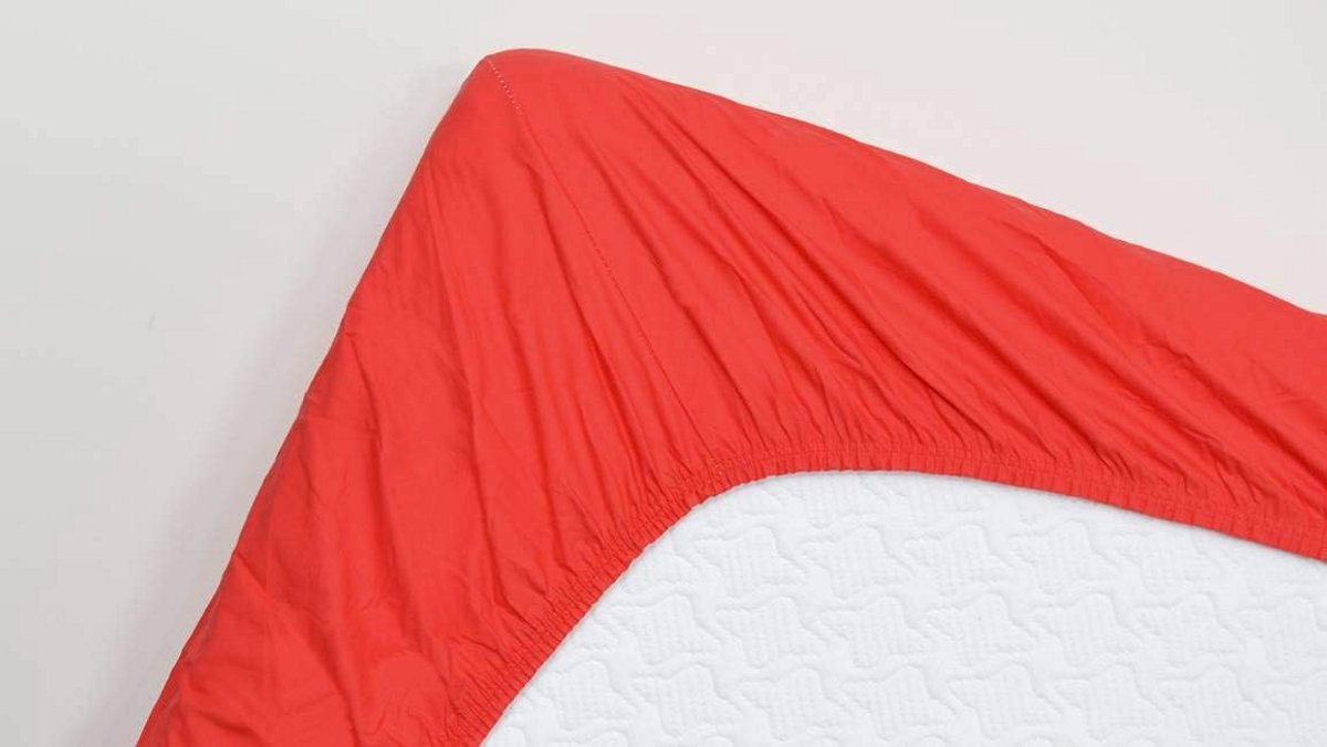 Hoeslaken Katoensatijn 120x200 CM Rood