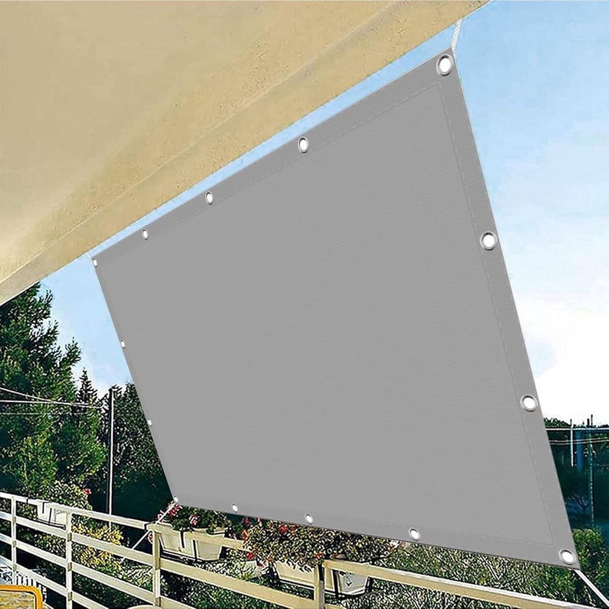 Rechthoekig Schaduwdoek Zonnescherm 1x2m - UV-bestendig en Weerbestendig Schaduwzeil voor