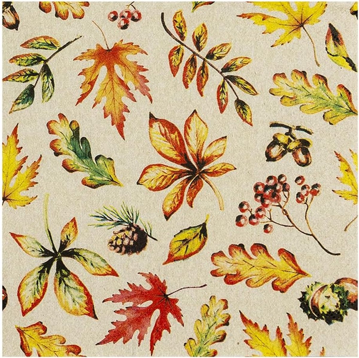 Duurzame servetten met herfstbladmotief, 20 stuks, 33x33 cm
