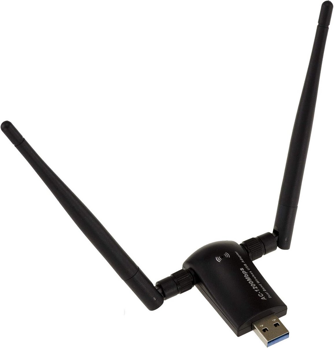 Snelle WiFi USB 3.0 Adapter 1200 Mbps AC Dual-Band WLAN Stick met 2x 5dBi Antenne