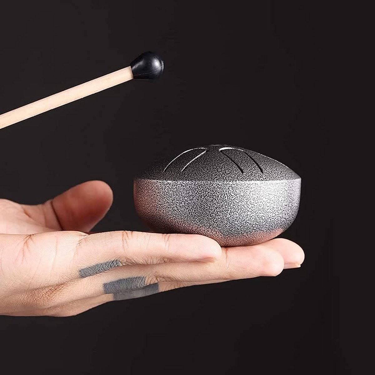Stalen Tongtrommel 6 Noten Mini Percussie-instrument met Accessoires