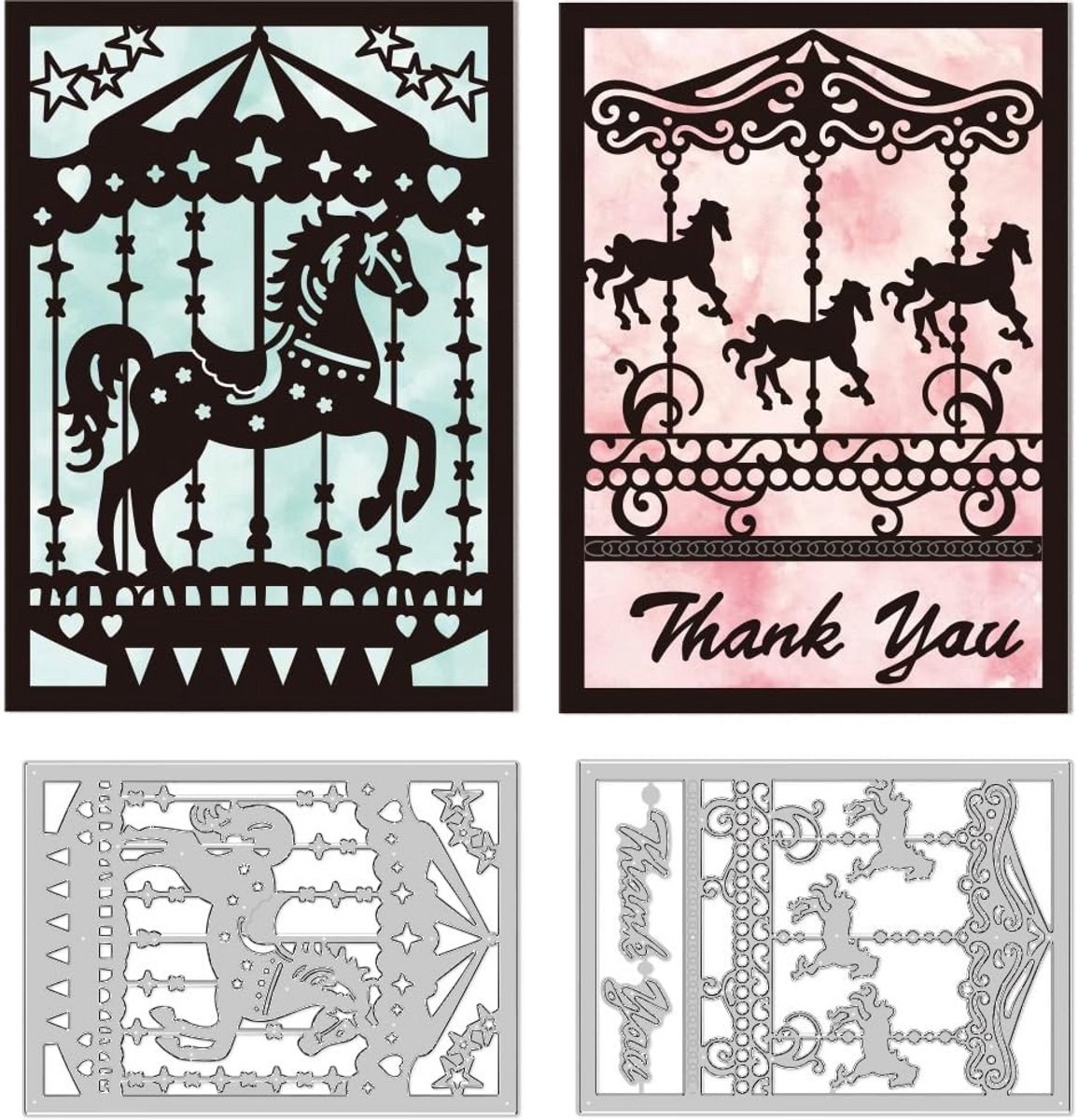 Carrousel Frame Stanssjablonen Koolstofstaal voor Kaarten en Scrapbooking