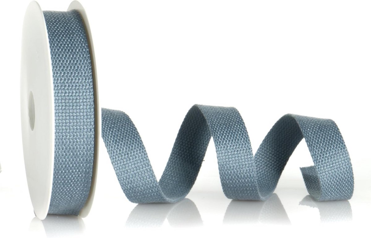 Sterke Katoenen Singelband Grijs 25mm Breed - 5 Meter Rol