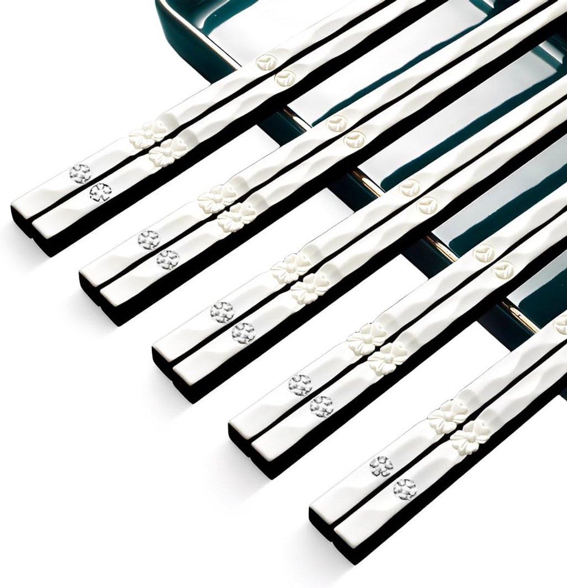 5 Paar Japanse Houten Eetstokjes Set - Luxe Antislip Herbruikbaar voor Thuis en Restaurant