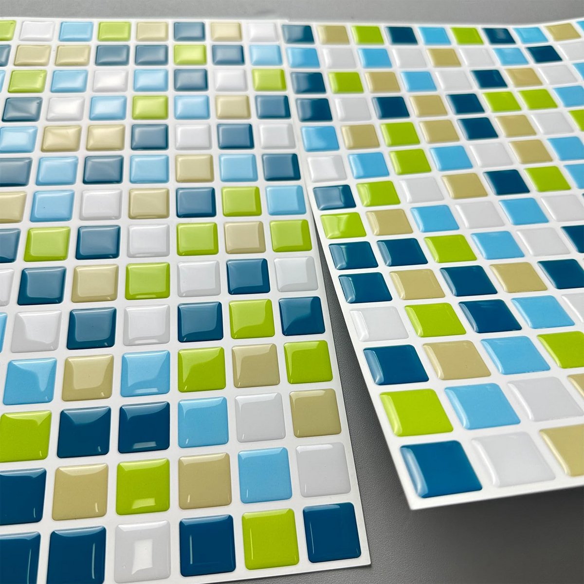 Zelfklevende 3D Vinyl Wandtegels 30x30 cm Chartreuse Mozaïek Waterdicht voor Keuken en Bad