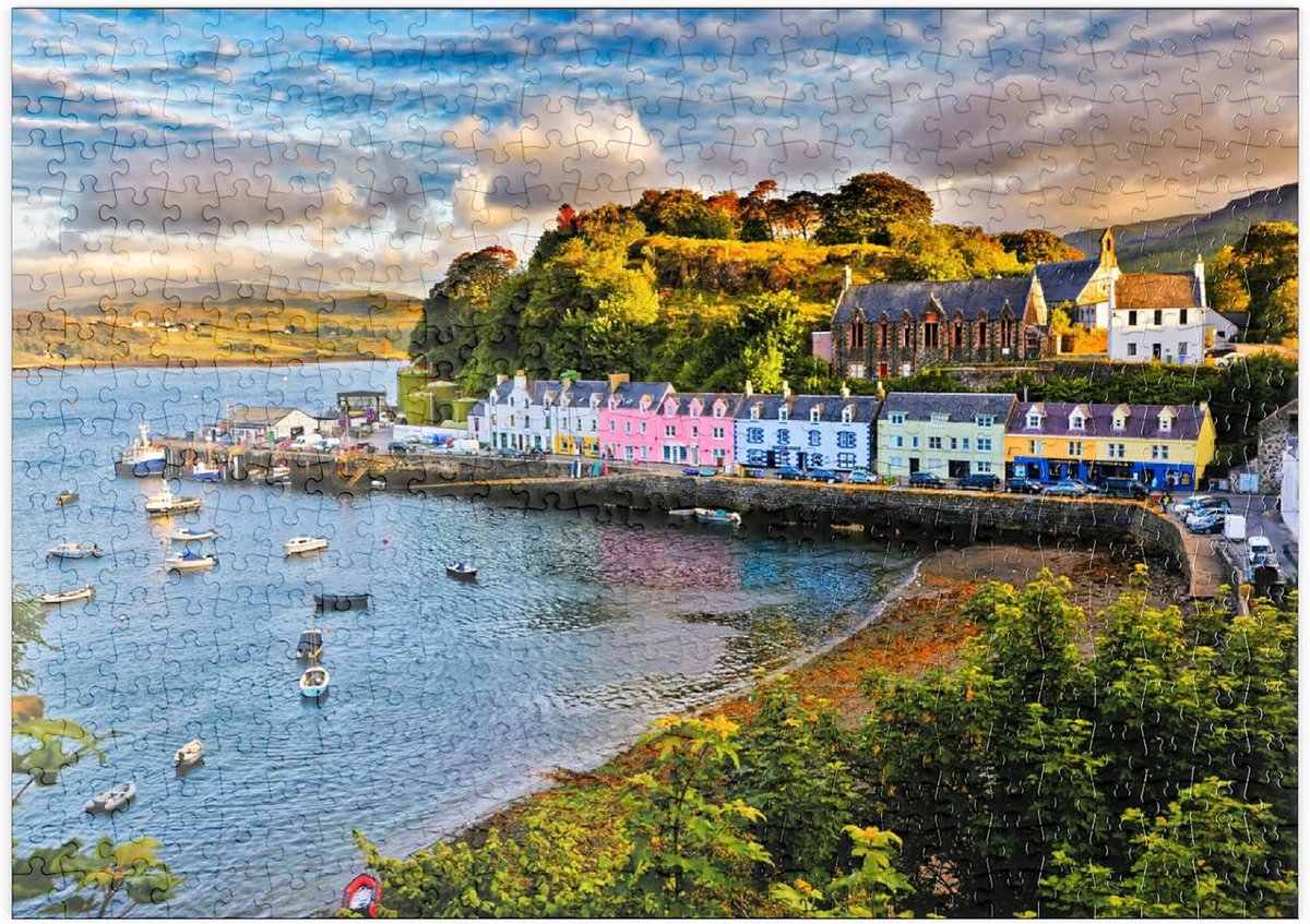 Mooie Zonsondergang Boven Portree, Isle Of Skye, Schotland - 500 Stukjes Puzzel