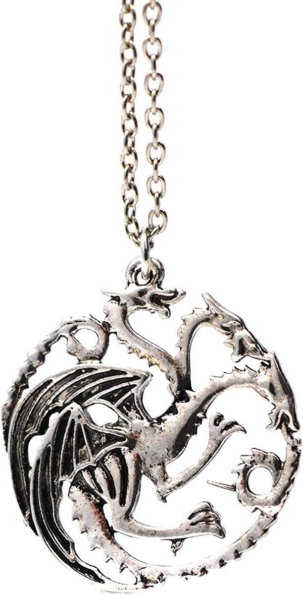 Draken Hanger Ketting met Driehoofdige Draak Zegel