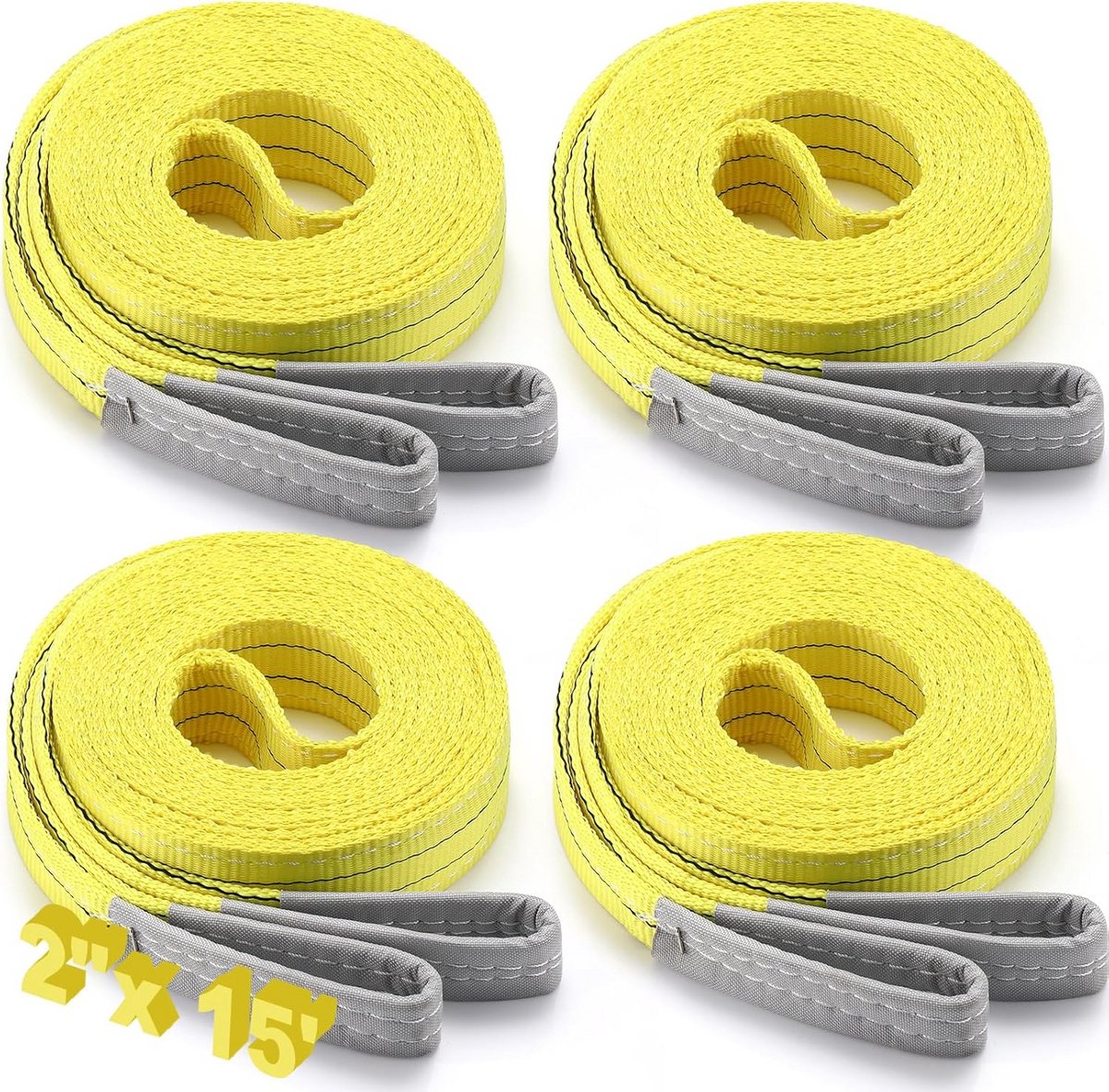 4 Stuks Zware Hefbanden 2 Inch x 15 Voet Polyester Met Hoge Capaciteit