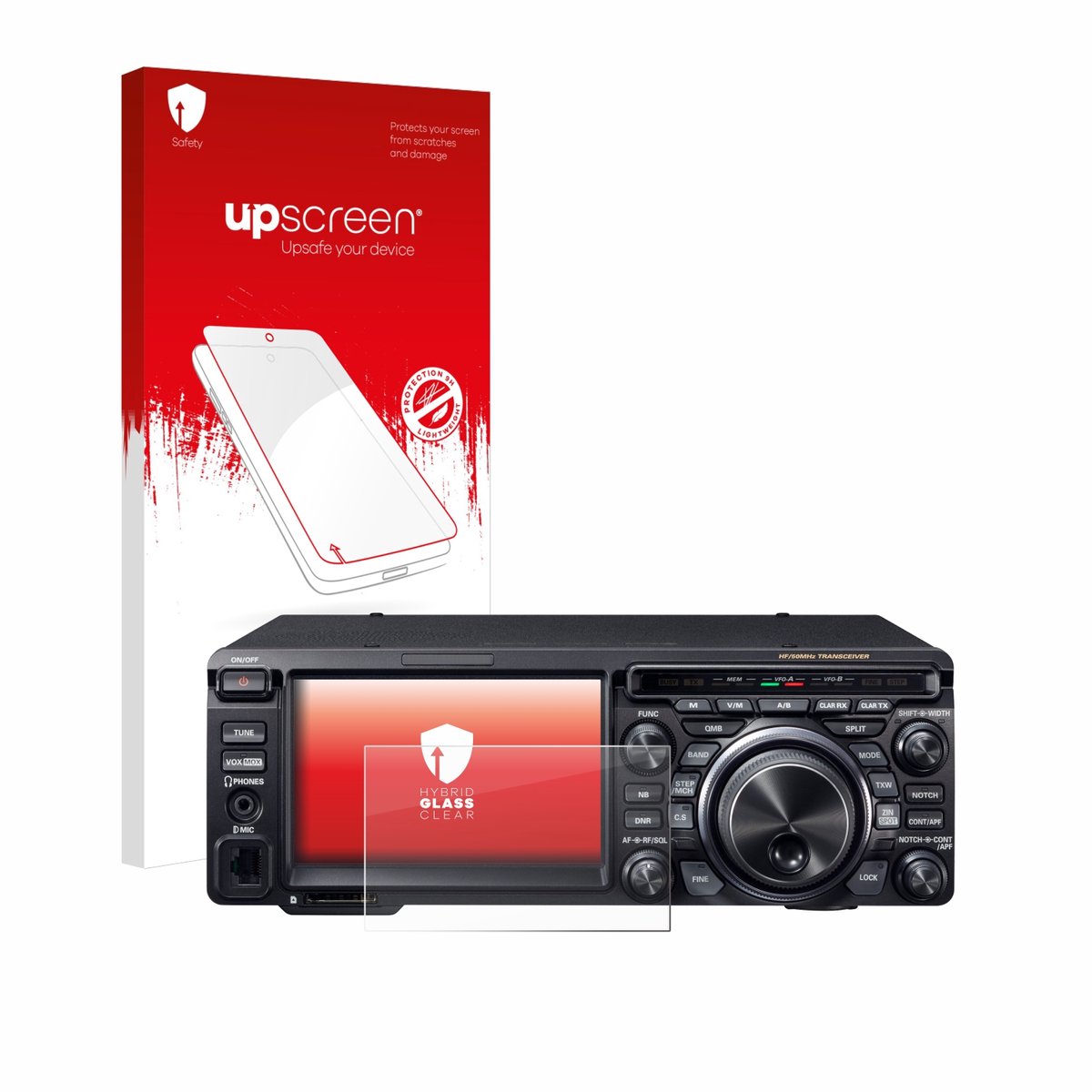 upscreen - Screenprotector voor Yaesu FT-DX10 - Folie Beschermfolie Beschermglas transparant