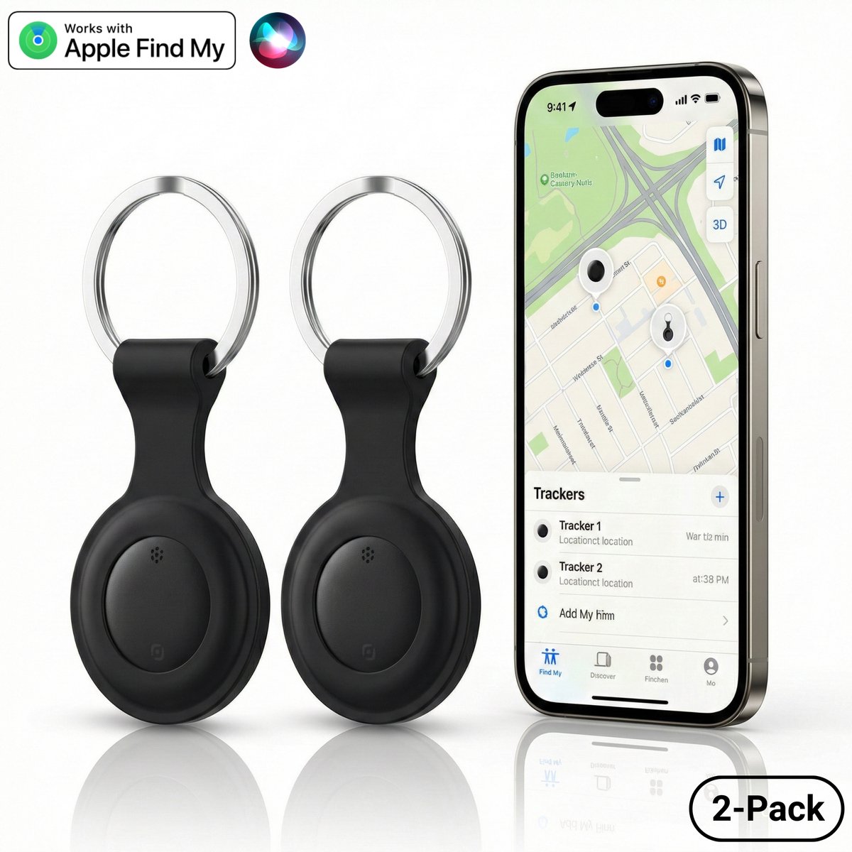 Qomfort EasyTag GPS Tracker - Locatie Tag voor Sleutels, Fiets, Auto, Kat, Hond & Kind - Sleutelhanger - Bluetooth Bagage & Koffer Tracker - Sleutelvinder - Keyfinder