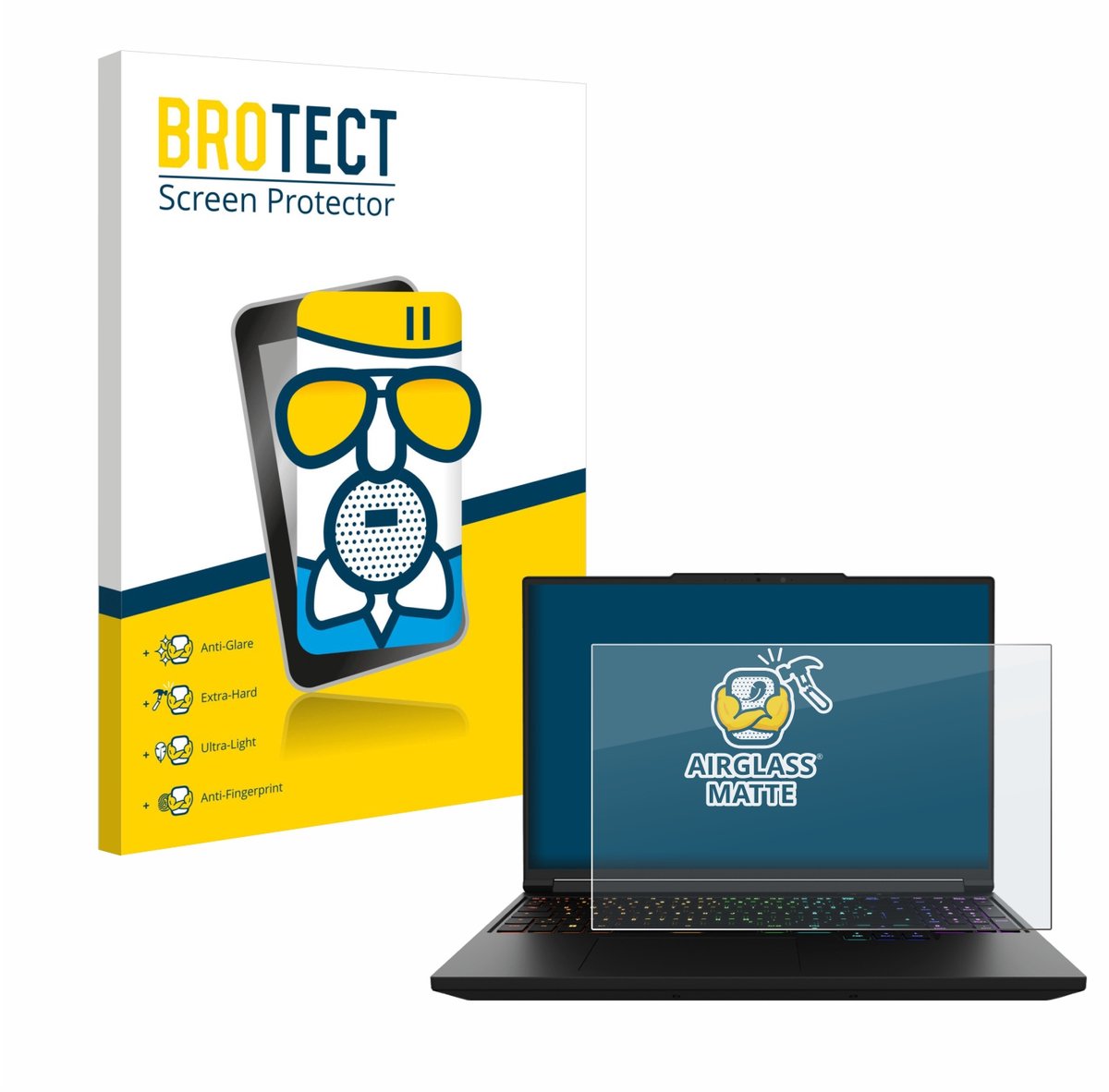 BROTECT - Screenprotector voor XMG Pro 16 - Folie Beschermfolie Beschermglas matte