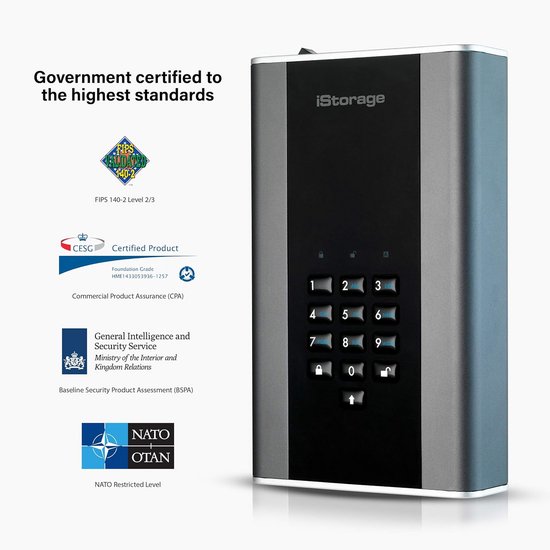 1TB Desktop Externe Harde Schijf - Hardware Encryptie & PIN Beveiliging (FIPS Niveau) — afbeelding 3