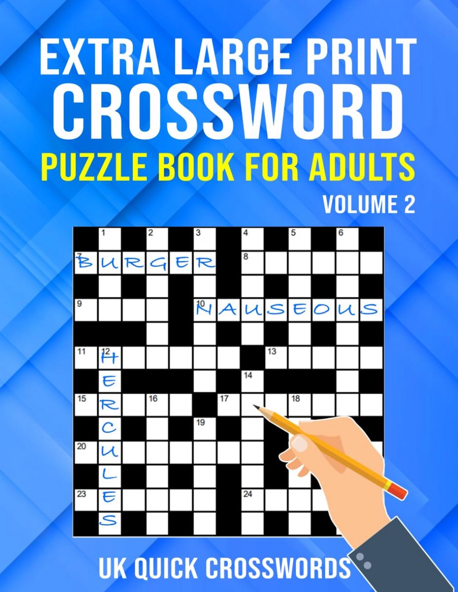 Groot Letter Kruiswoordpuzzelboek voor Volwassenen en Senioren - 48 Britse Puzzels