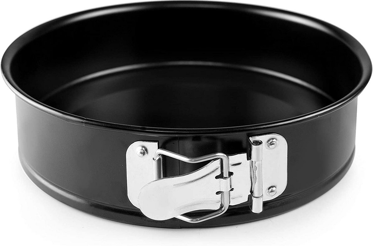 Springvorm Set Moka 24 cm – Plaatstaal Zwart – Afneembare Rand – 24 x 24 x 5 cm